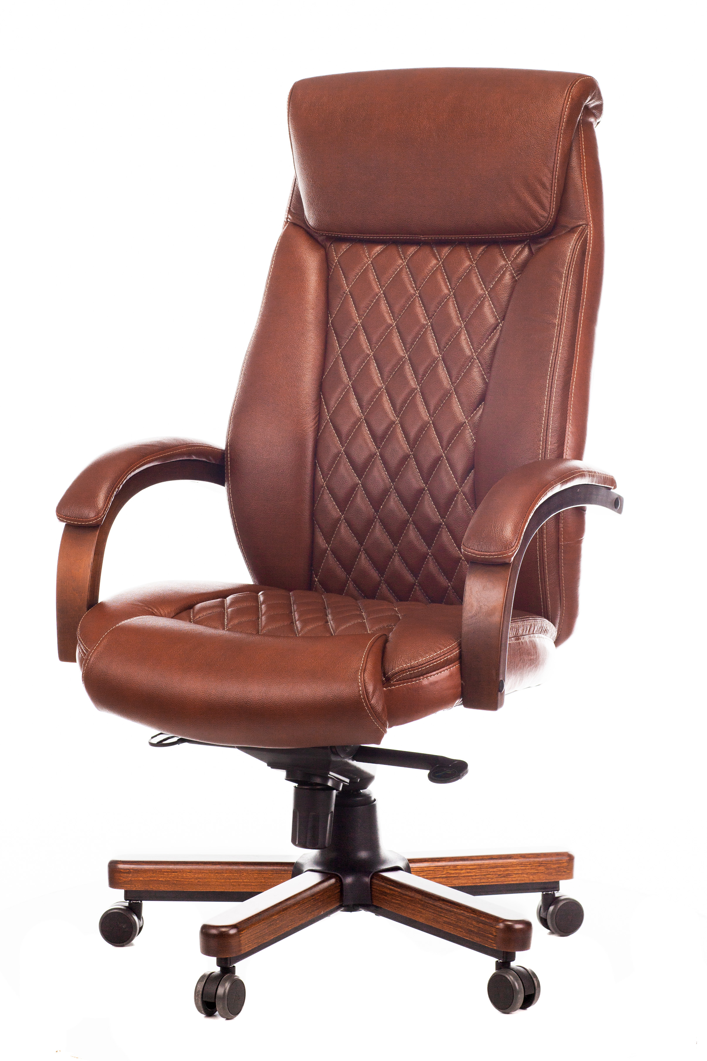 Кресло офисное бюрократ коричневое